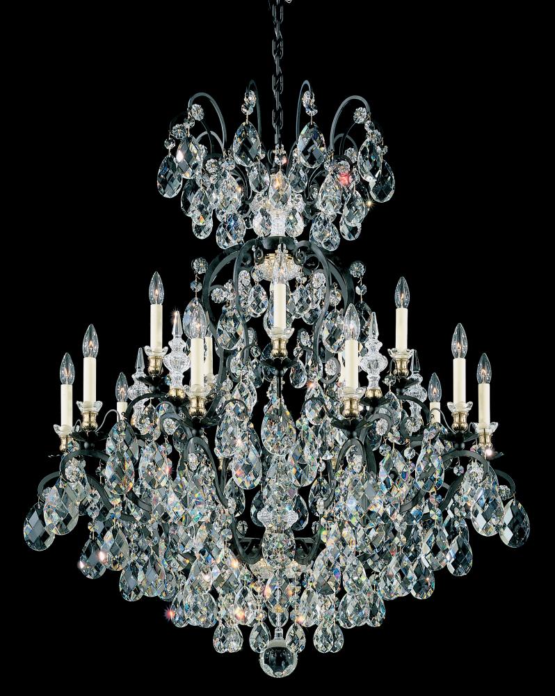 Renaissance 16 Light 120V Chandelier in Antique Silver with Crystals from Swarovski®