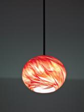 WPT Design ROSE-GL-RH-BZ-33 - Rose Globe - Pendant - Incandescent 33" OA Drop-Red Hot