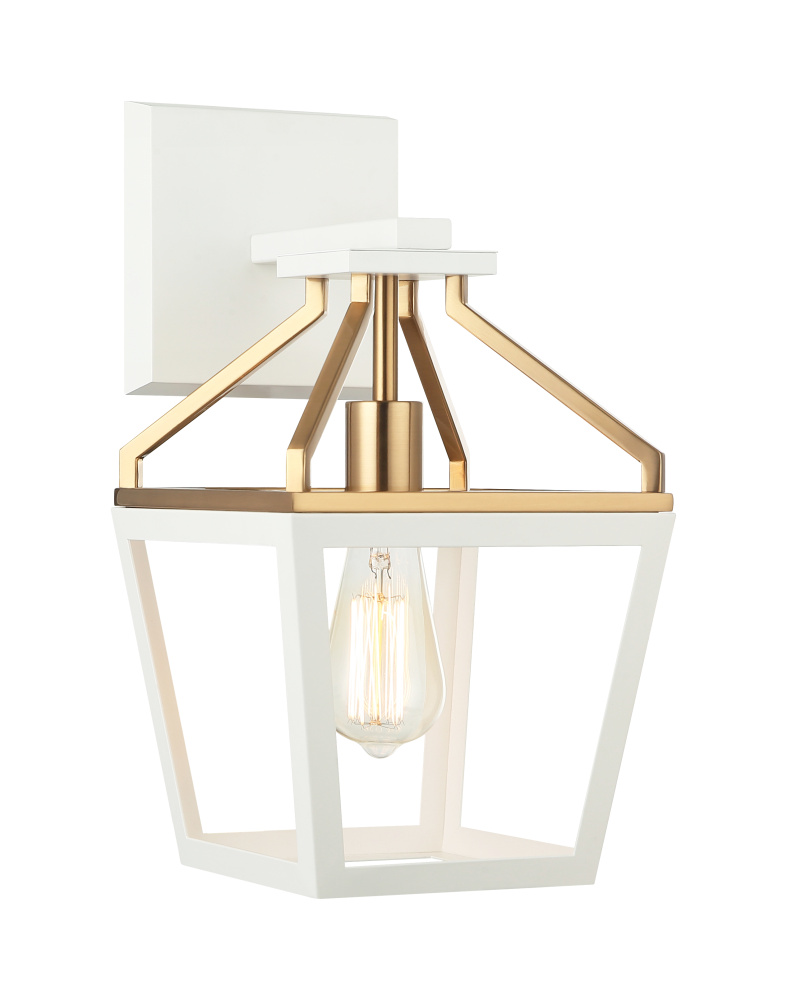 Mavonshire White + Aged Gold Brass Wall Sconce
